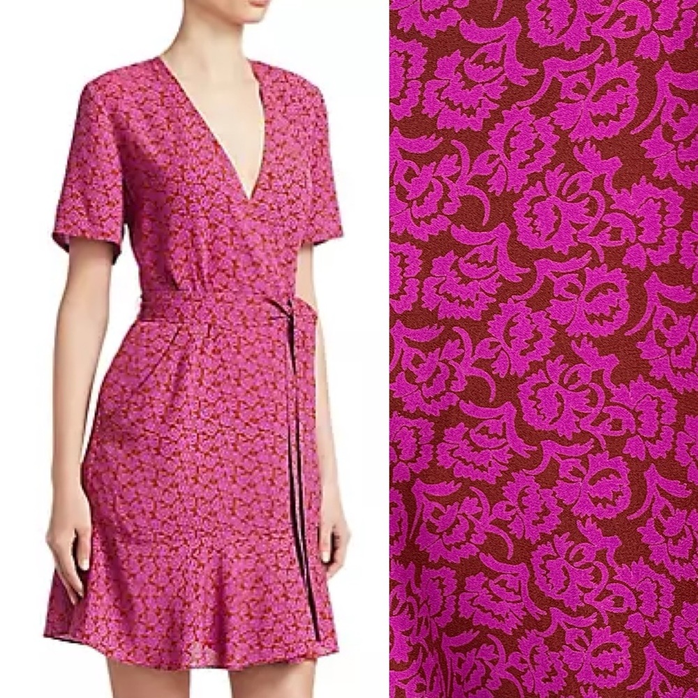 A.L.C. Pink and Brown Floral Mini Dress